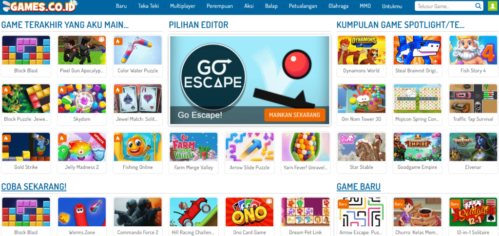 Website game online browser terbaik